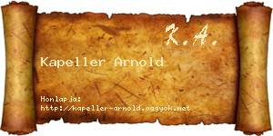 Kapeller Arnold névjegykártya