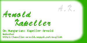 arnold kapeller business card